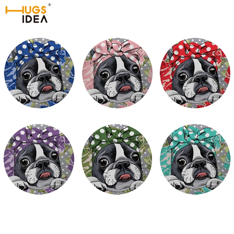 Модные мягкие подставки для чая HUGSIDEA с цветочным рисунком Boston Terrier 3D узором
