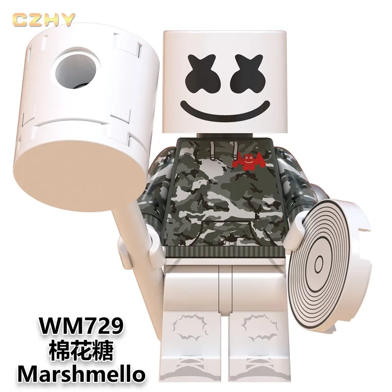 Одна строительные блоки кирпичи известный DJ Marshmellow AIM агент Фигурки игрушки коллекция для детей модель WM6064 - Цвет: WM729