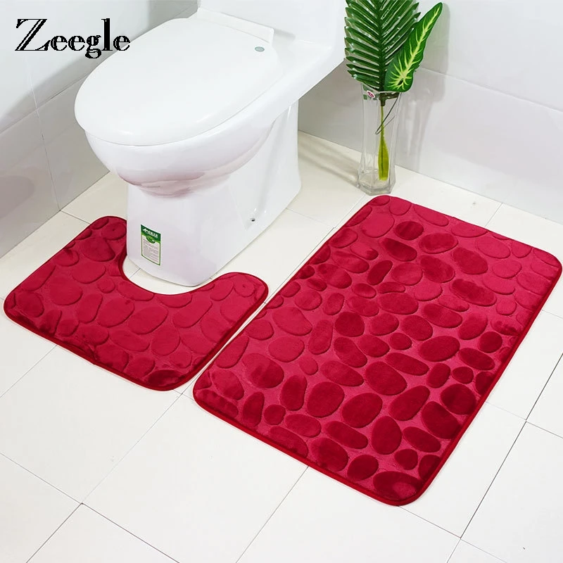 Zeegle 3d Stone Bath Mat Bathroom Carpet Rug Antislip Floor Mats