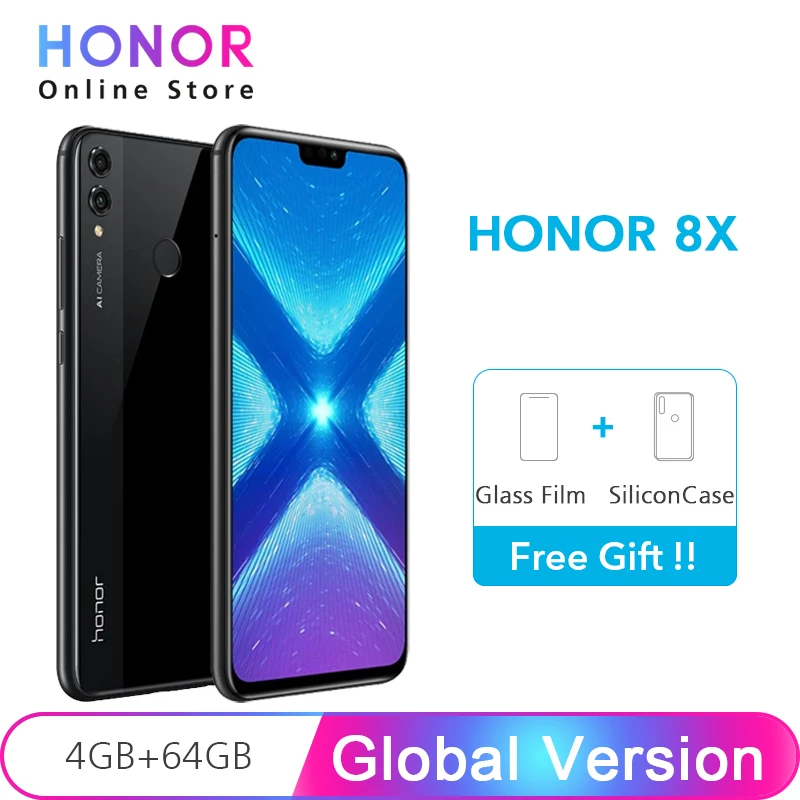 

Original Global Version Huawei Honor 8X 4GB 64GB Google Play Kirin 710 Octa Core 20MP+16MP Camera 6.5" Fingerpint ID Cellphone