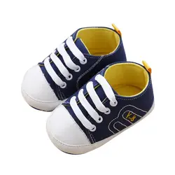 Для маленьких мальчиков обувь для девочек малышей Prewalkers Slip-On кроватки парусиновая обувь Повседневное младенческой мягкой подошве
