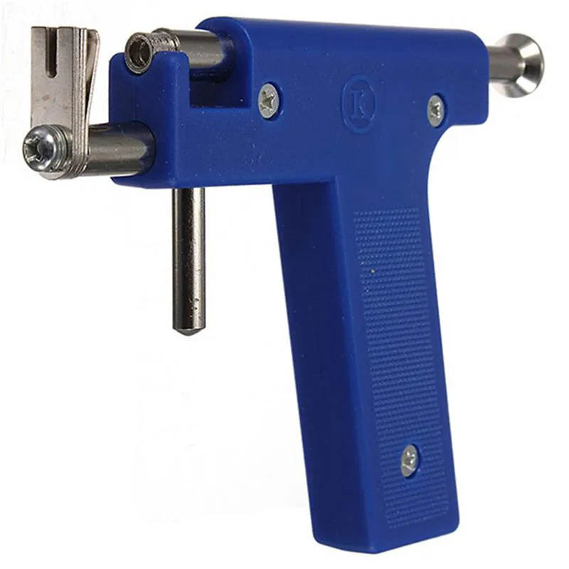 Pro Сталь Ухо Нос пупка пирсинг пистолет набор инструментов синий Высокое качество