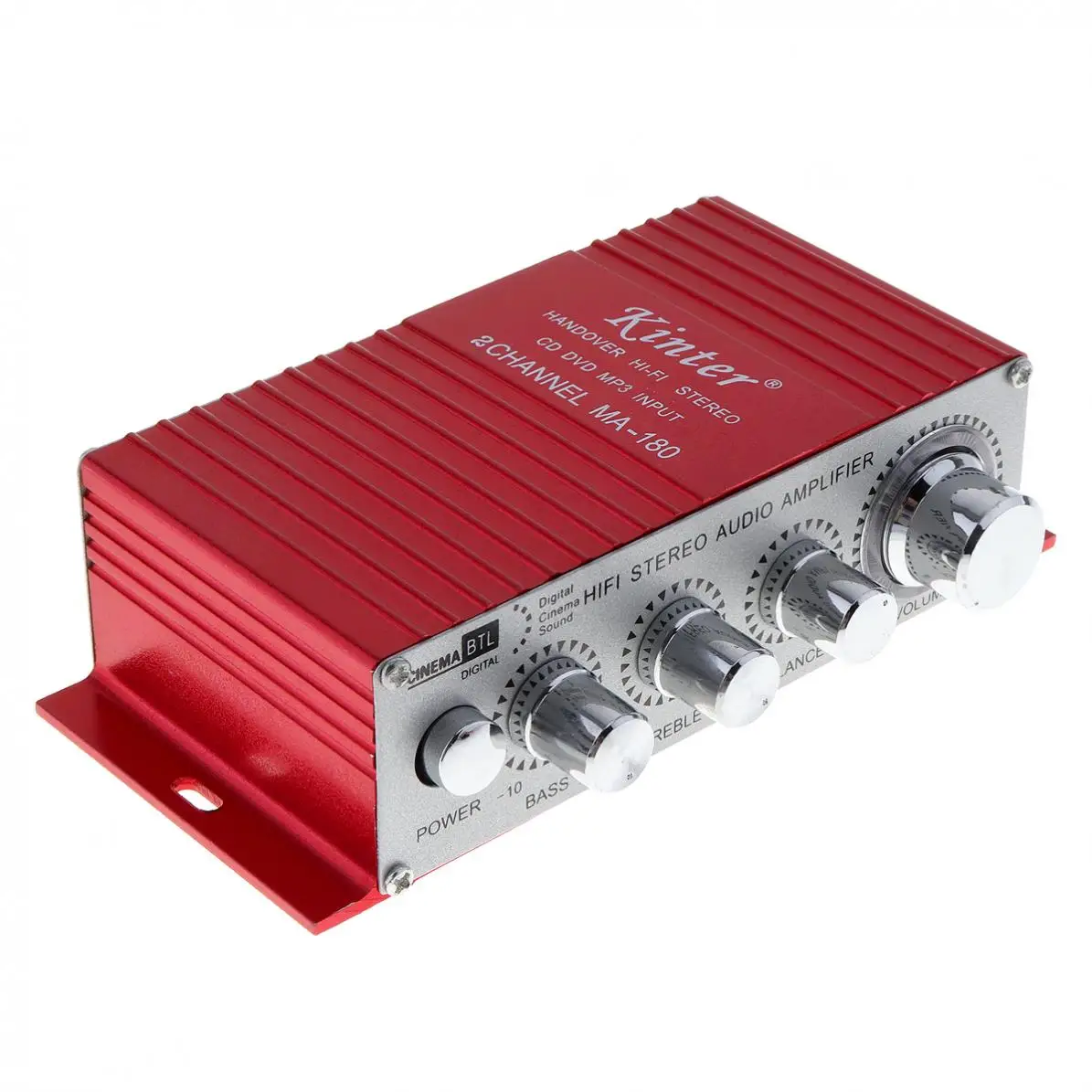 Красный MA-180 мини USB автомобильный лодочный аудио авто усилитель мощности 2CH стерео HIFI Amp 12 V/5A