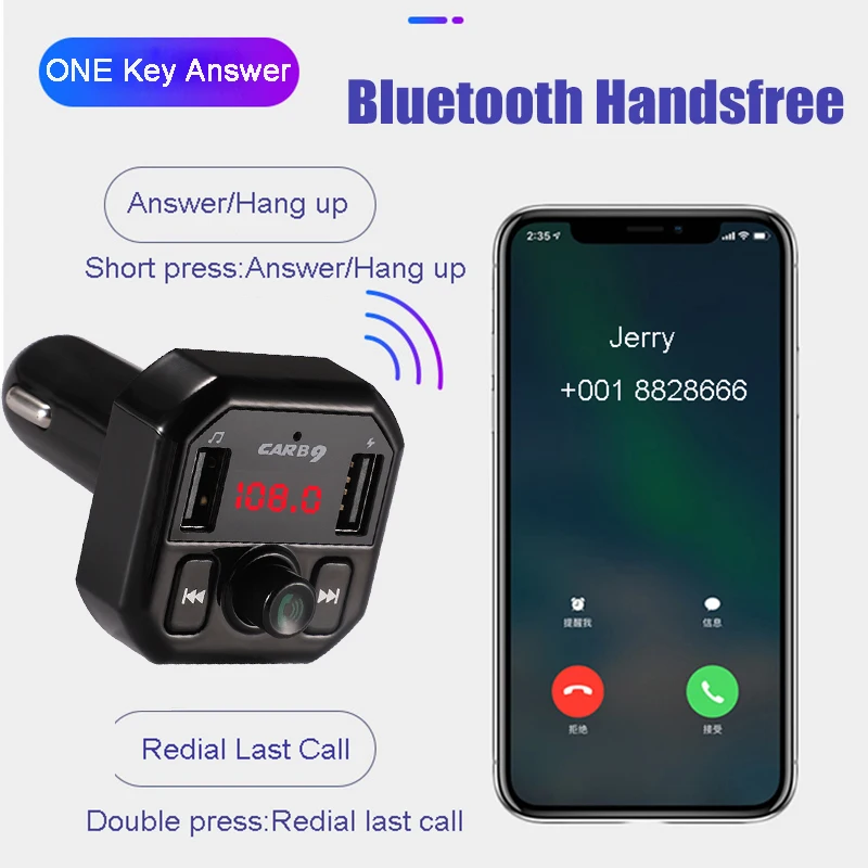 Fm-передатчик Bluetooth Handsfree автомобильный комплект fm-модулятор автомобильный аудио TF/USB MP3-плеер с 3.1A Быстрая зарядка двойной USB Автомобильное зарядное устройство