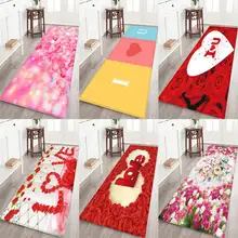 День Святого Валентина Любовь цветочный узор толстый фланелевый ковер Нескользящая подложка мягкий напольный коврик для дома отель Гостиная Спальня