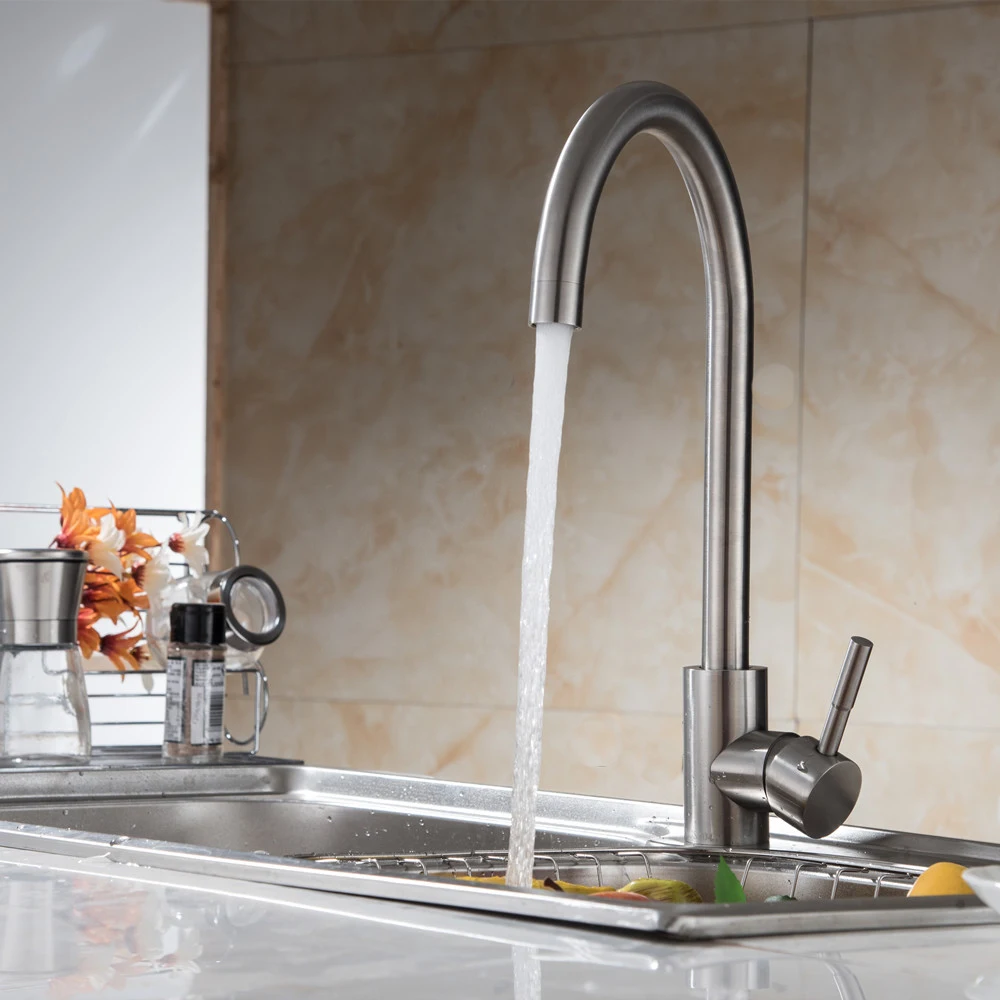 15Kitchen Faucet Stainless Steel Brushed Process Swivel Basin Hot and cold Faucet 360 Degree Rotation Stainless Steel Tap Torneira25