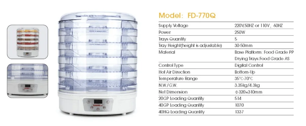 5 слоев интеллектуальные Еда осушитель Еда фрукты и сушильная машины