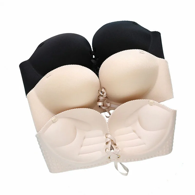 

Smooth sexy Bra Pull Rope Seamless bra Pull together LB women bra gather breast wedding dress party push up bra for bra 32 34 38