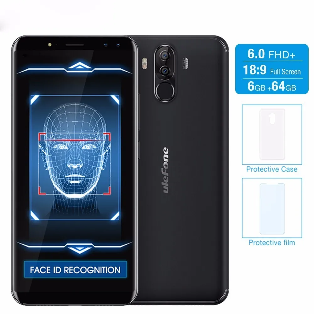Ulefone power 3 4 г смартфон 6080 мАч MT6763 Octa Core Face ID 21MP четыре камеры 6 64 Android 7 1 0 дюймов