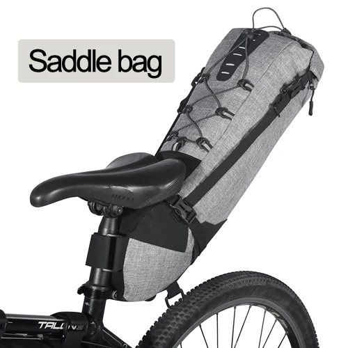 NEWBOLER велосипедная сумка, водонепроницаемая велосипедная сумка для путешествий, сумка для седла, велосипедная сумка, Передняя верхняя труба, сумка на руль велосипеда, опция - Цвет: one Gray Saddle bag