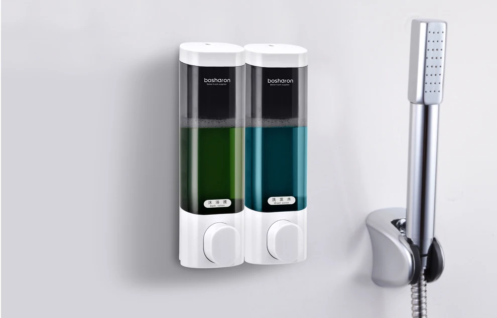 HTB1yNN1DgmTBuNjy1Xbq6yMrVXaG Bathroom Liquid Soap Dispenser Wall Mounted For Kitchen Plastic 300ml Shower Gel Detergent Shampoo Bottle Hotel Home Accessories