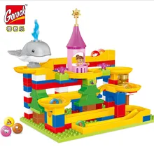 137 PCS DIY Construção de Corrida Corrida Bolas Labirinto Pista Compatível Legoed duploe building blocks brinquedos para crianças caçoa o presente de Natal