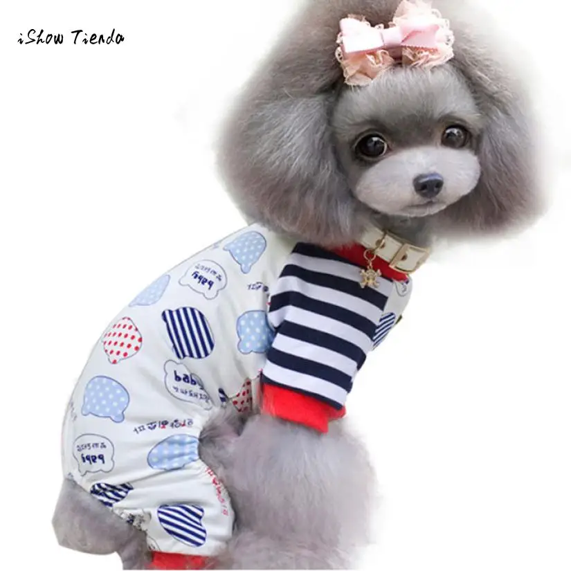 

ISHOWTIENDA Newly Fashion Pet Printed Cotton Pajamas Small Dog Cat Jumpsuit Coat Shirt Clothes Puppy New Pet Dog Cat Coat New