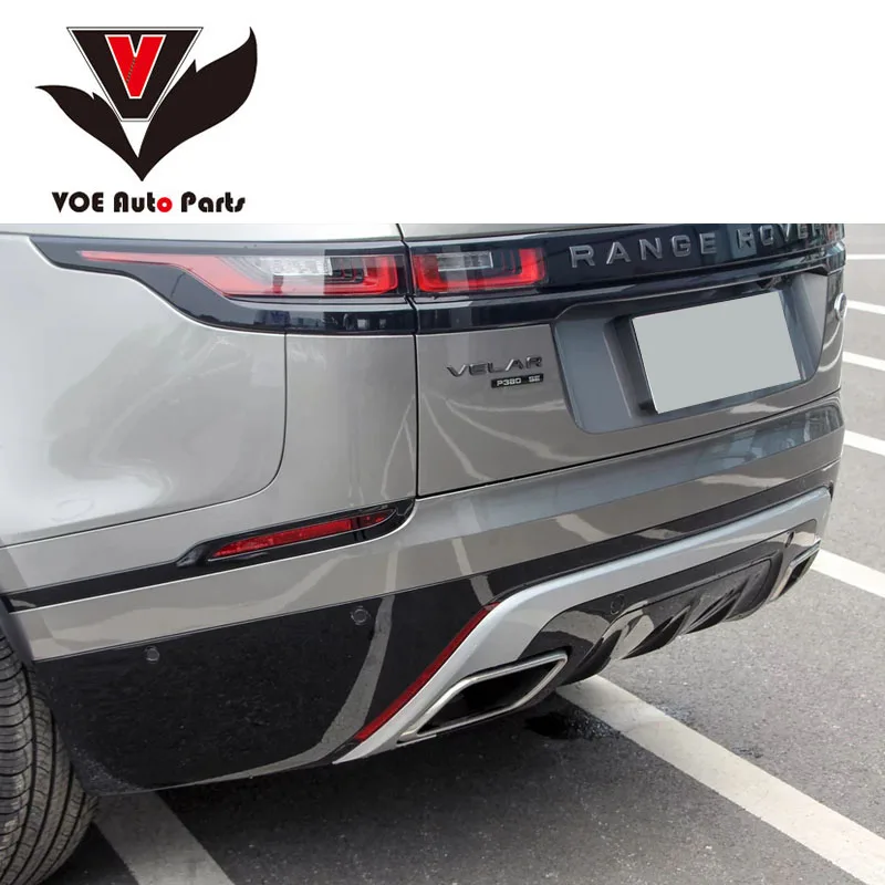 Velar серебристый/черный ABS пластик диффузор задний спойлер в комплекте для Land Rover Velar