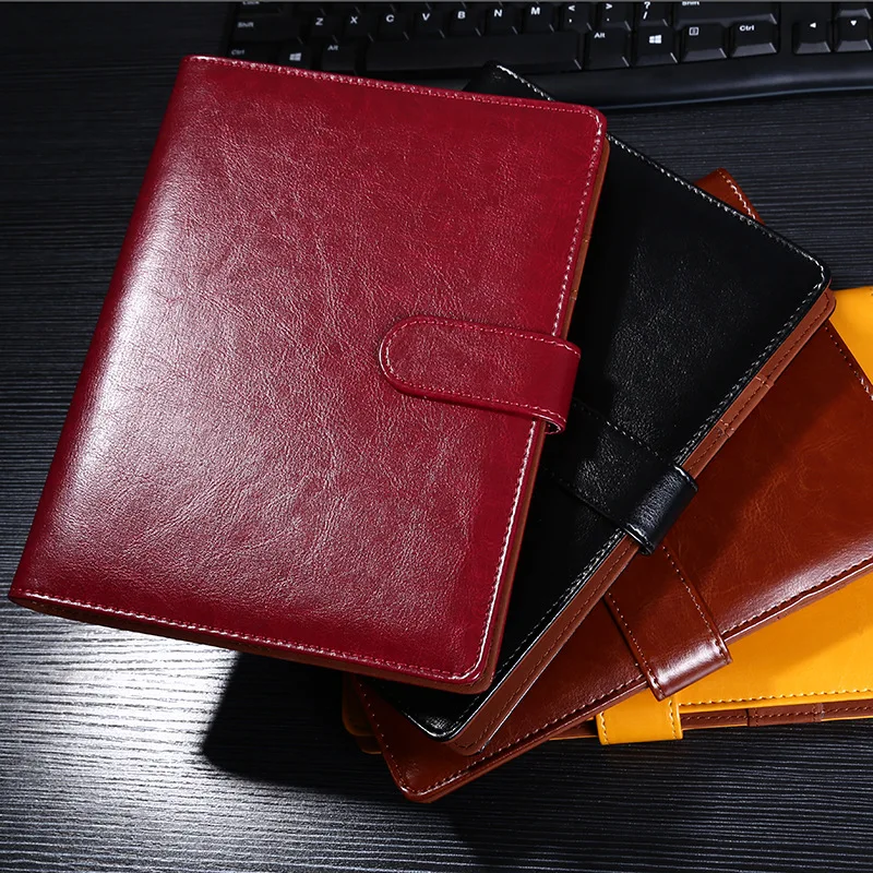 Harphia office notebook loose leaf note pad A5 spiral binder business supplies faux leather