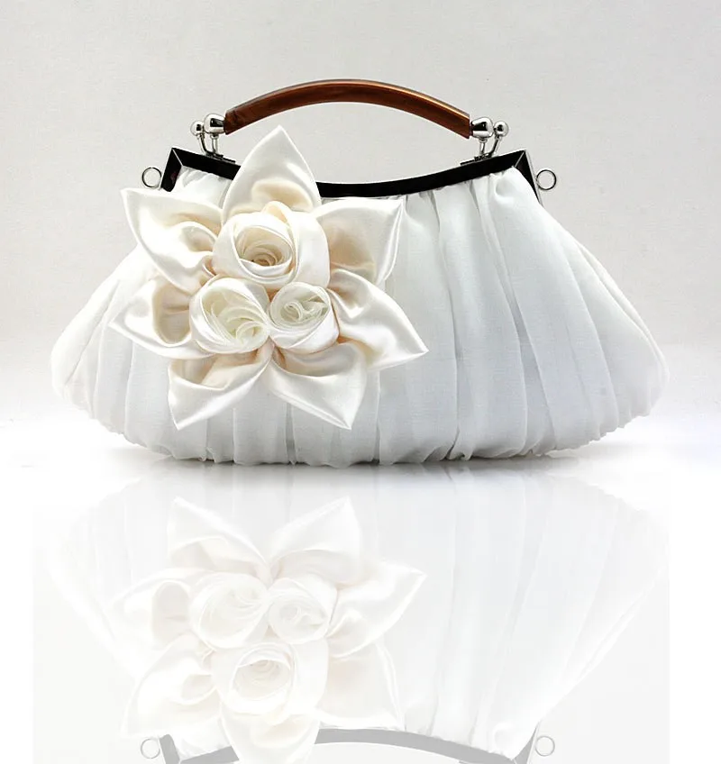 Абрикосовая китайская женская сатиновая сумка клатч вечерние свадебные вечерние сумки сумочка Сумочка для макияжа 0005-B - Цвет: Cream
