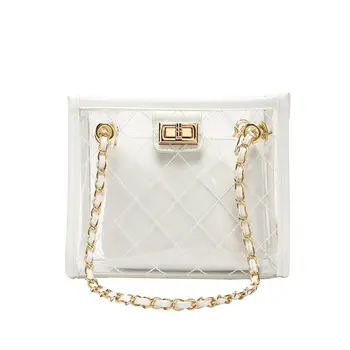 

WoMan Transparent PVC Leather Chain Crossbody Bag Tote Handbag Messenger Shoulder Bags