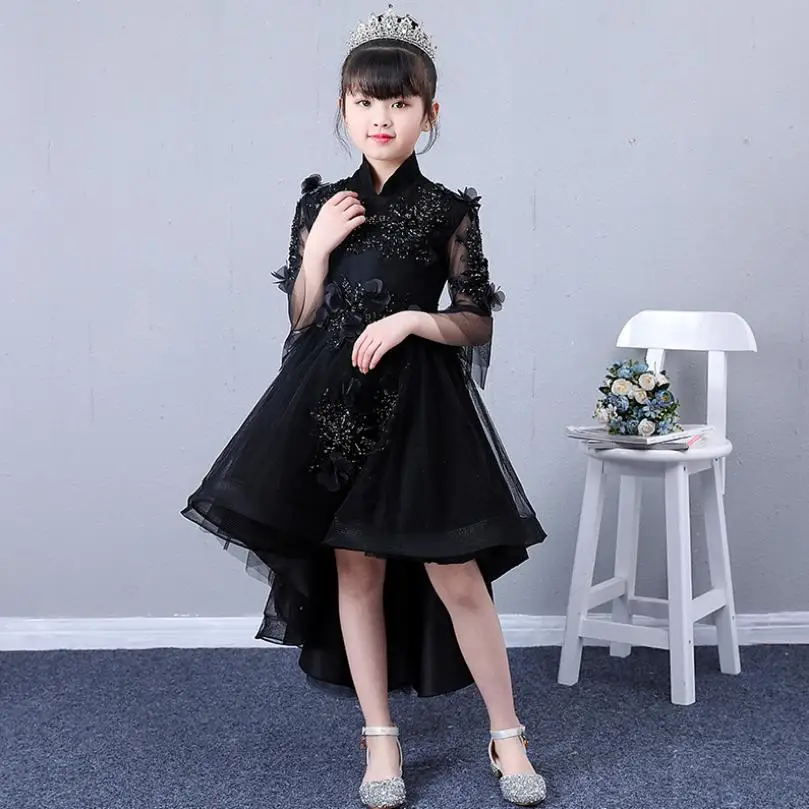 

Baby Girls Appliques Dress Birthday Party Princess Gown Children Piano Pageant Prom Dress Modis Kids Clothes Vestidos Y1502