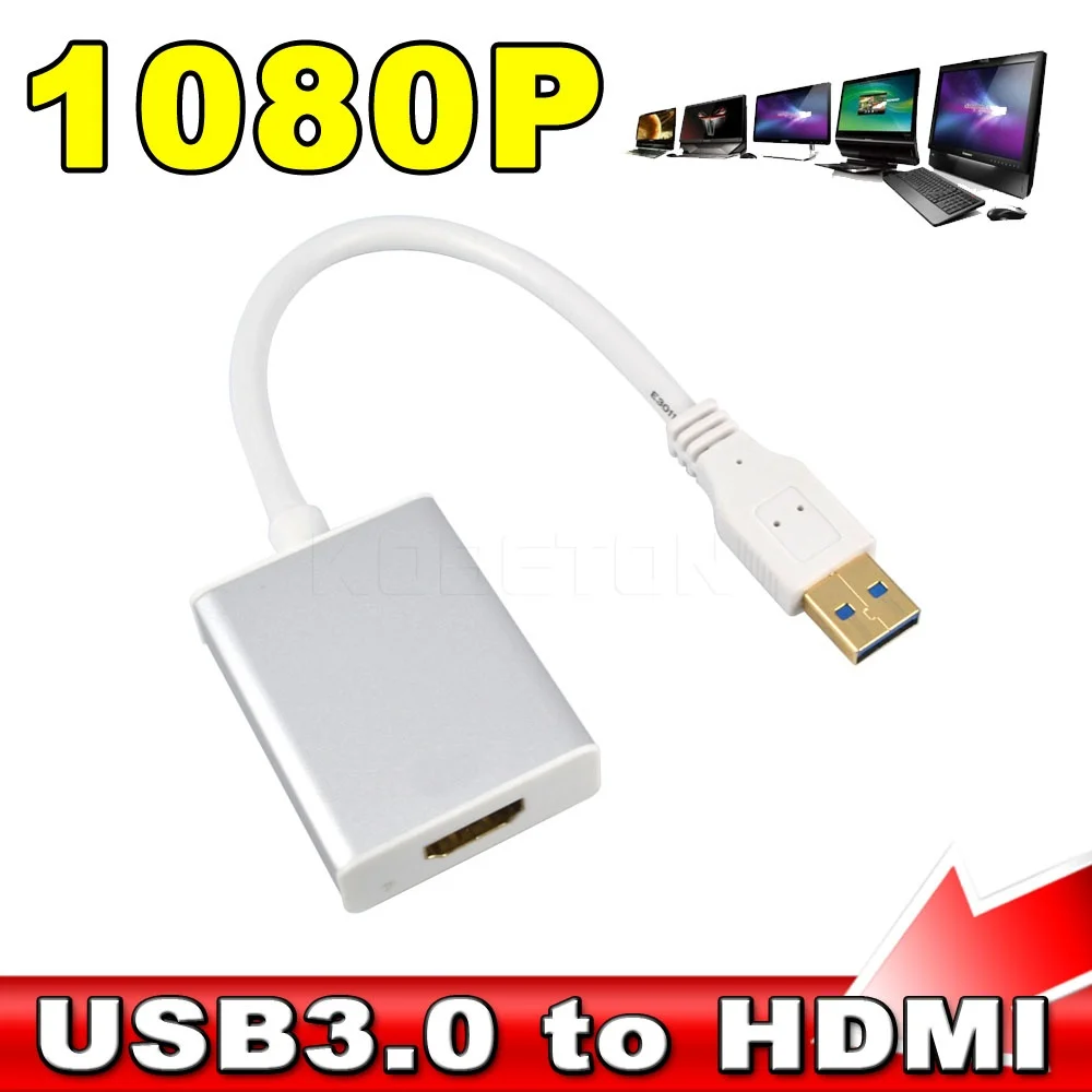 

kebidu2017 NEW USB 3.0 to HDMI HD 1080P Converter Cable Multi Display Graphic Adapter for PC TV Laptop Audio HDTV LCD