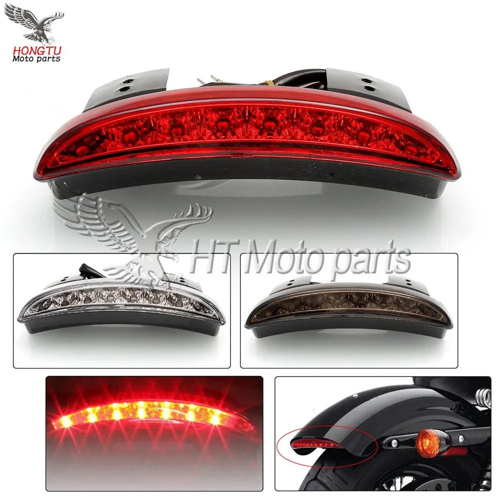 Motorcycle Tail Light Lamps Motor Cafe Racer Rear Fender Edge Brake