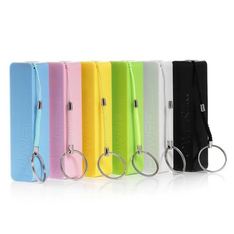 

1pc Portable 2600mAh USB External Power Bank Case Pack Box 18650 Battery Charger No Battery Powerbank with Key Chain