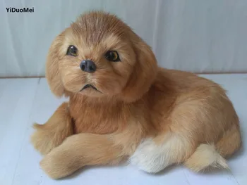 

artificial Golden Retriever model,plastic&furs brown dog large 21x13cm handicraft ornament home decoration gift a1935