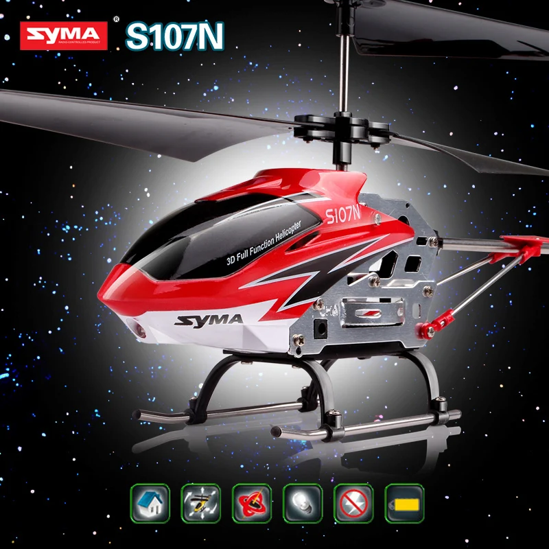 Free shipping 2015 Newest RC Helicopter SYMA S107N Gyro Mini Indoor Co