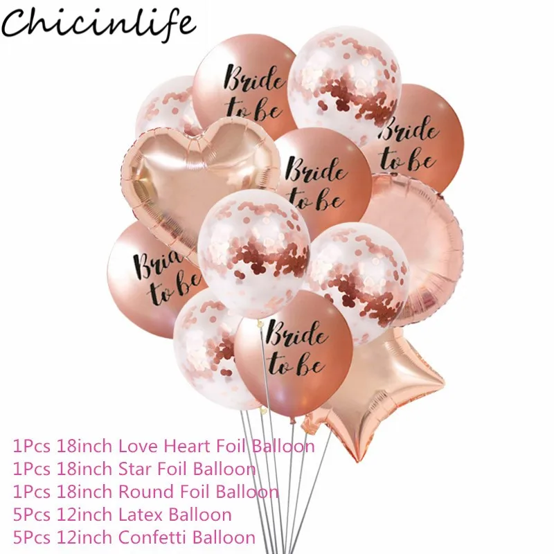 Chicinlife, 12 дюймов, розовое золото, тема для невесты, чтобы быть, латексный шар, девичник, девичник, вечерние, девичник, свадебные украшения, принадлежности - Цвет: C