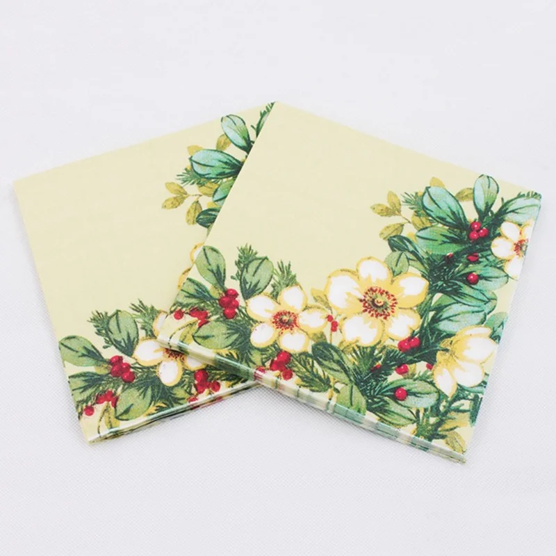 

20Sheets/Pack Flowers Color Napkins Cafe & Party Tissue Napkins Decoupage Decoration Paper 33cm*33cm