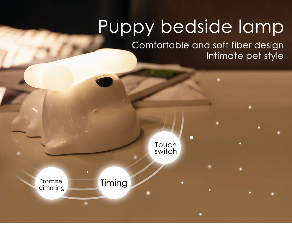 

Multi-function music Puppy bone Night Lights charging LED bedside table lamp Appliance for bedroom and Living room