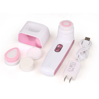 

4 in 1 New Electric Sonic Facial Cleansing Brush Skin Spa Care Electric Face Scrub Deep Cleansing Brush#*