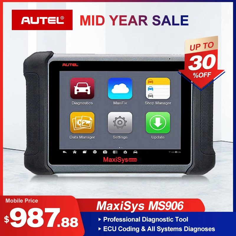 

Autel MaxiSYS MS906 Auto Diagnostic Scanner Capabilities for Codes, Live data, Active Test, ECU Information, Adaptation etc.