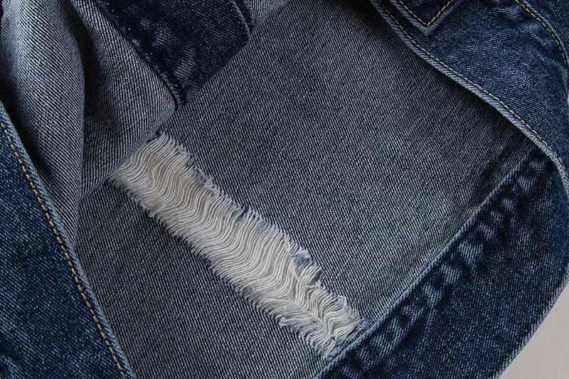 Distressed Ripped Denim Jacket 14