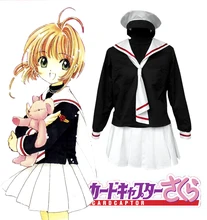 Envío Gratis Cardcaptor Sakura Tomoeda Elementary School Girls Marinero Uniforme Escolar de Invierno Anime Cosplay Costume