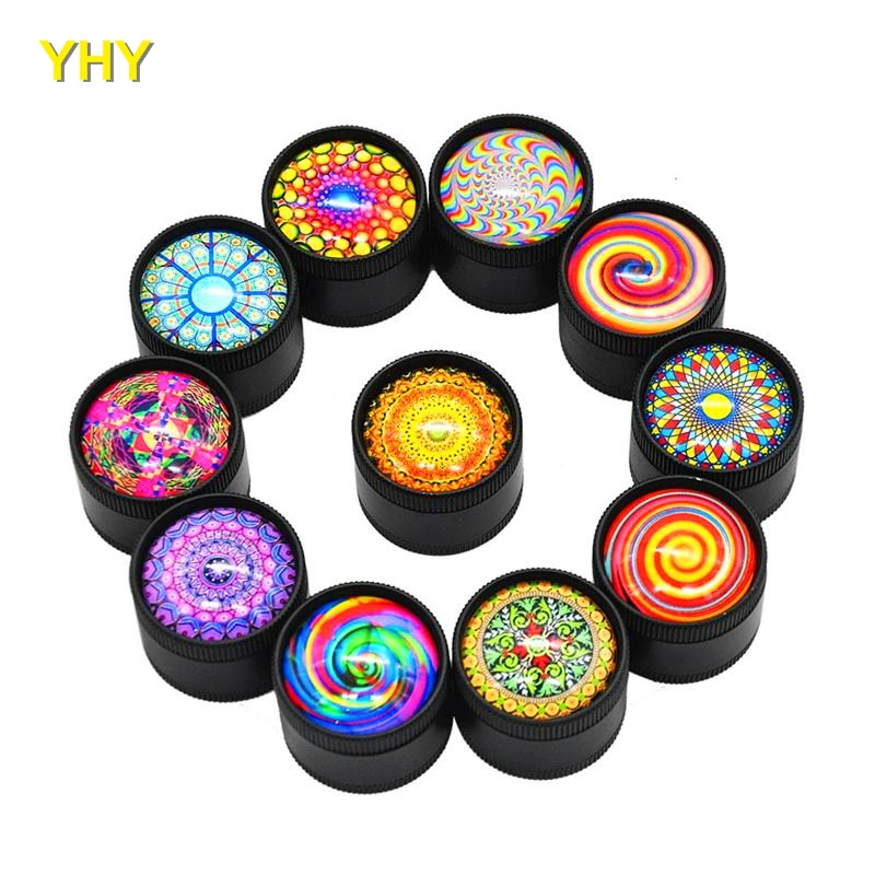 Colorful Pattern Grinder Accessories Pollen Presser Hand Zinc Alloy New Unique Design Easy To Carry Clean Smoking Pipes07