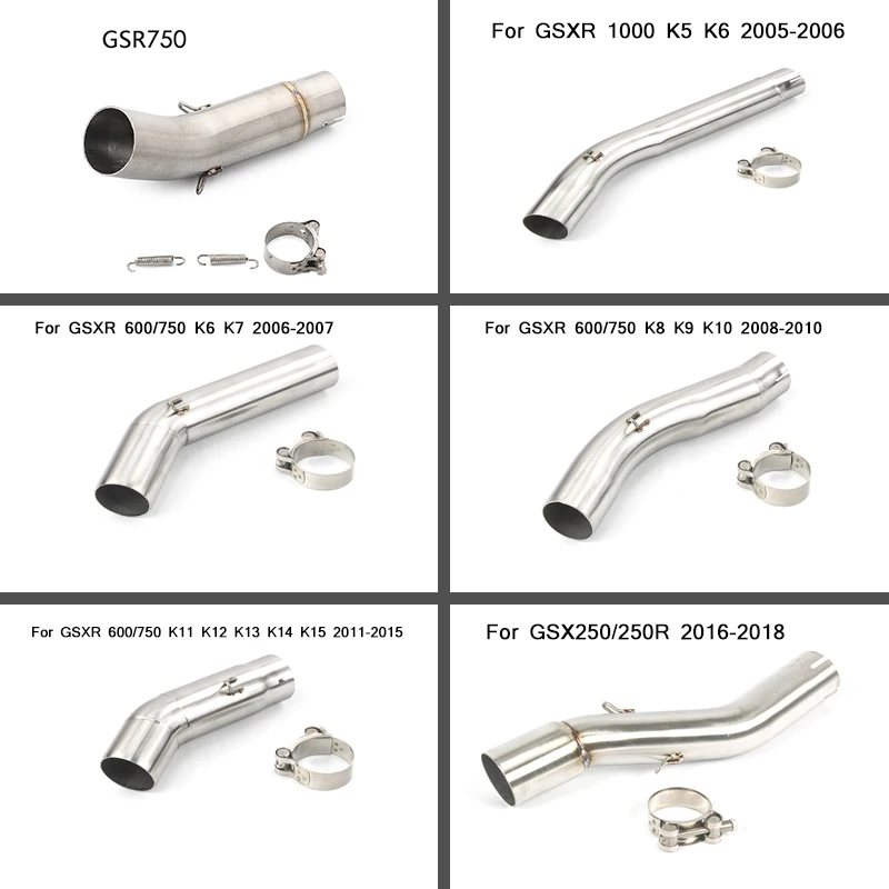

Moto-Modified Middle Connecting Pipe Silp on for Suzuki GSXR 1000/750/600 GSX250/250R GSR 750 Motorcycle Silencer System