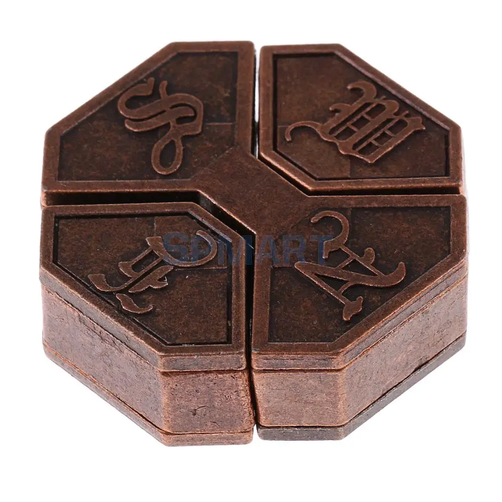 3pcs Vintage Metal Brain Teasers Set Classic Lock Puzzle IQ Training Toy for Kids
