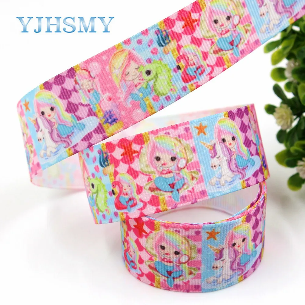 YJHSMY 181131 25 мм 10 ярдов мультфильм печатных grosgrain ленты DIY ручной работы свадебные