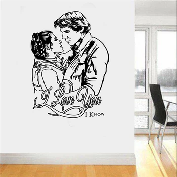 

Star Wars Princess Leia & Han Solo Love Wall Vinyl Sticker Decal Nursery Kids Room Art Decor Wall Decals D682