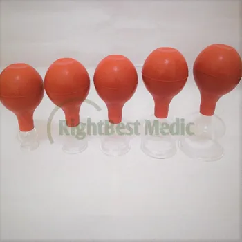 

3 sets *5 Cups Free Shipping Medical Glass and Rubber Cupping Suction Cupping Cups Body Massage Cupping Therapy Glass Cup