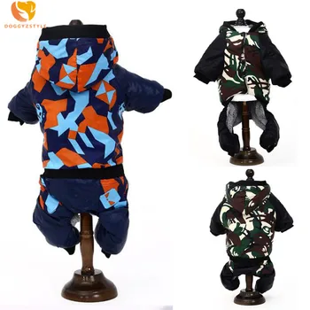 

Pet Dog Camouflage Jumpsuit Rompers Hooded Cat Puppy Animal Cotton Coat Pants Winter Clothes Perro Mascota S-XXL DOGGYZSTYLE