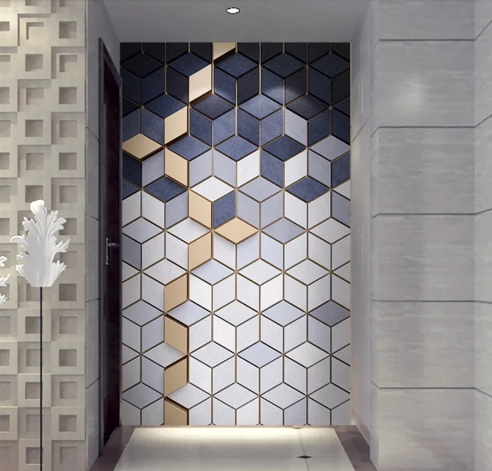 

3D Creative Square Design Wall Art Door Mural Wallpaper Wall sticker Decal Wall Decal Photo self adhesive home decor accessories