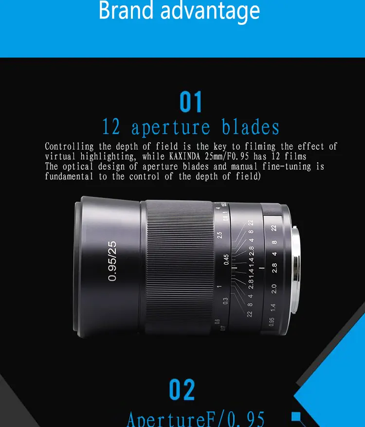KAXINDA 25 мм F0.95 микро одиночный объектив для olimpus Canon Fuji sony одиночный объектив с большой апертурой E