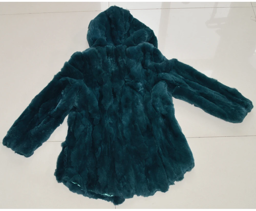 Женская новая зимняя длинная стильная куртка из натурального меха Рекс женская шуба из меха кролика рекс верхняя одежда с капюшоном из натурального меха кролика рекс