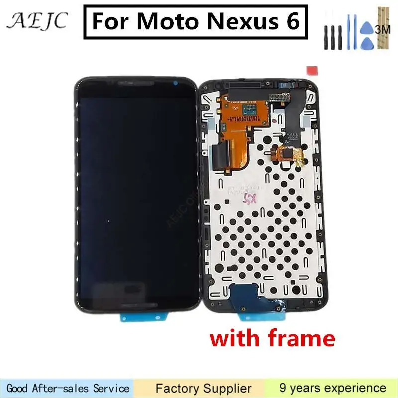 

5.96" For Motorola Nexus 6 XT1100 XT1103 LCD Display Touch Screen With Frame Digitizer Assembly Replace For Moto Nexus 6 Screen