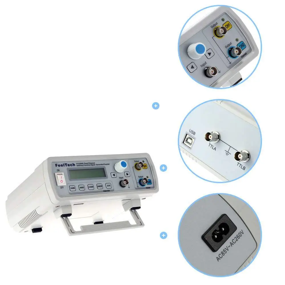 

DDS Function Signal Generator Function Signal Generator Dual Channel Arbitrary Waveforms Pulse Frequency Meter LCD 12Bits 250M