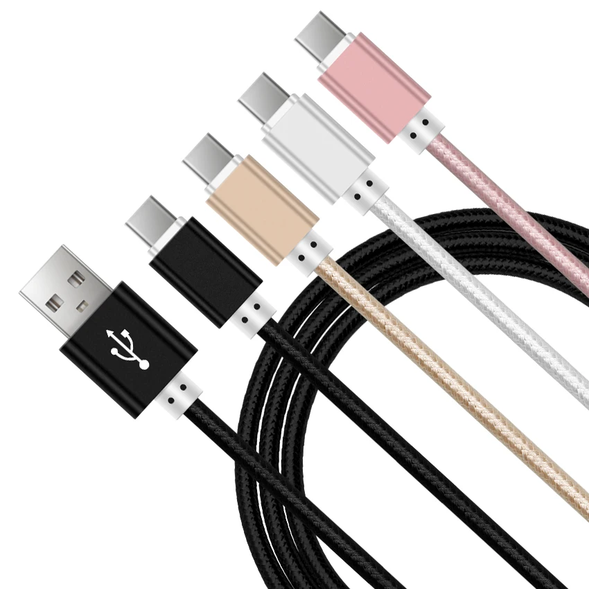 

1M USB Type C Cable Fast Charging USB C Cable for Samsung Galaxy S9 S8 Plus Oneplus 6 Nylon Braided Data Sync Type-C Phone Cable