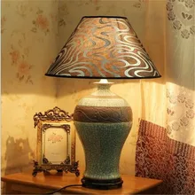 Новая классическая китайская ручной работы, элегантные Керамика Ткань LED E27 настольная лампа для свадебного декора Гостиная Спальня AC 80-265 В 1469