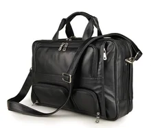 Vintage Genuine Leather Men’s Briefcase Black Messenger Bag Large Capacity Business Travel Bag for men 15.6″ Laptop Handbag