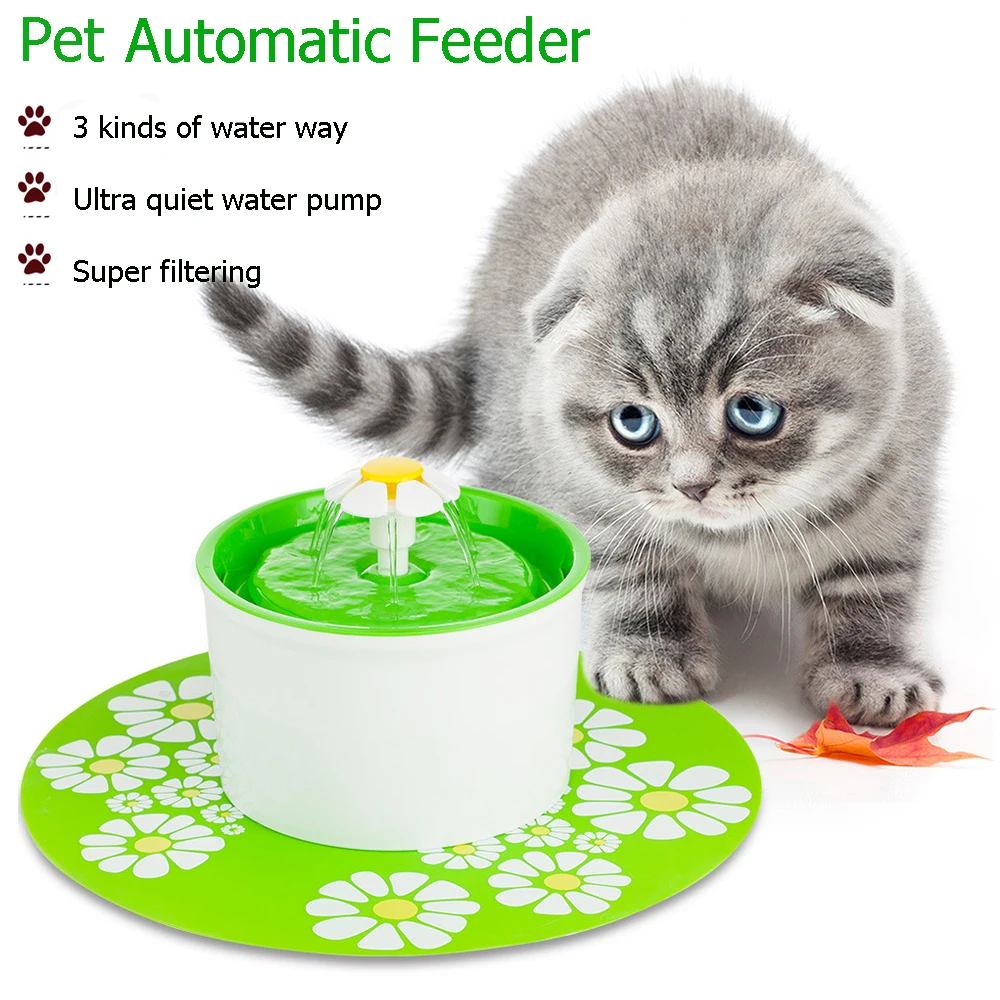 

3 in 1 Automatic Cat Water Fountain Feeder For Pets Water Dispenser Large Spring Drinking Filter Water Purifier 1.6L Cat Bowl